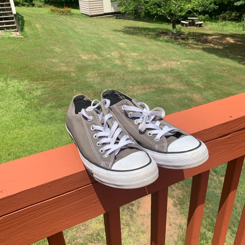 Grey Converse with Mint Green details